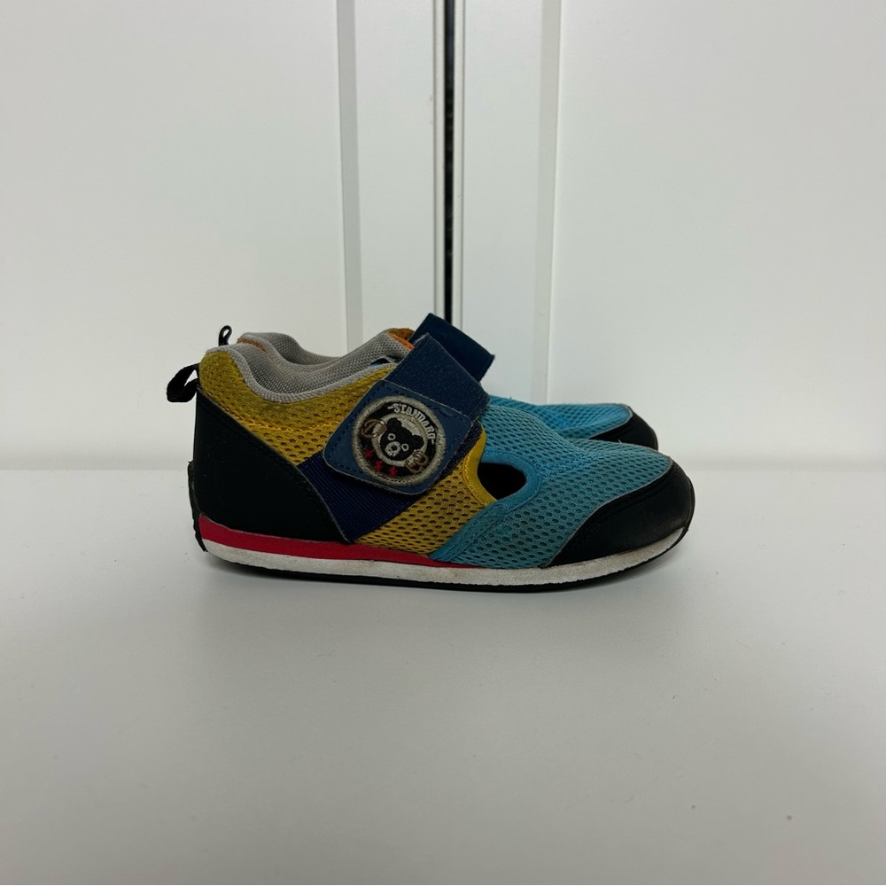 Miki house double b blue yellow mesh sneakers